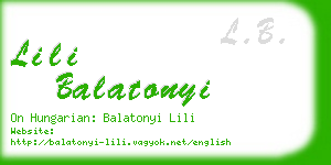 lili balatonyi business card